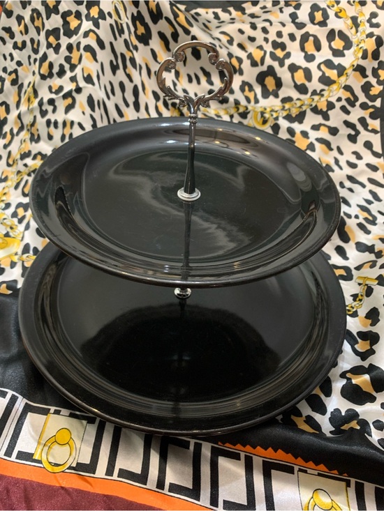 Today’s Home Other - Black Two-Tier Serving Stand - Elegant Home Entertaining